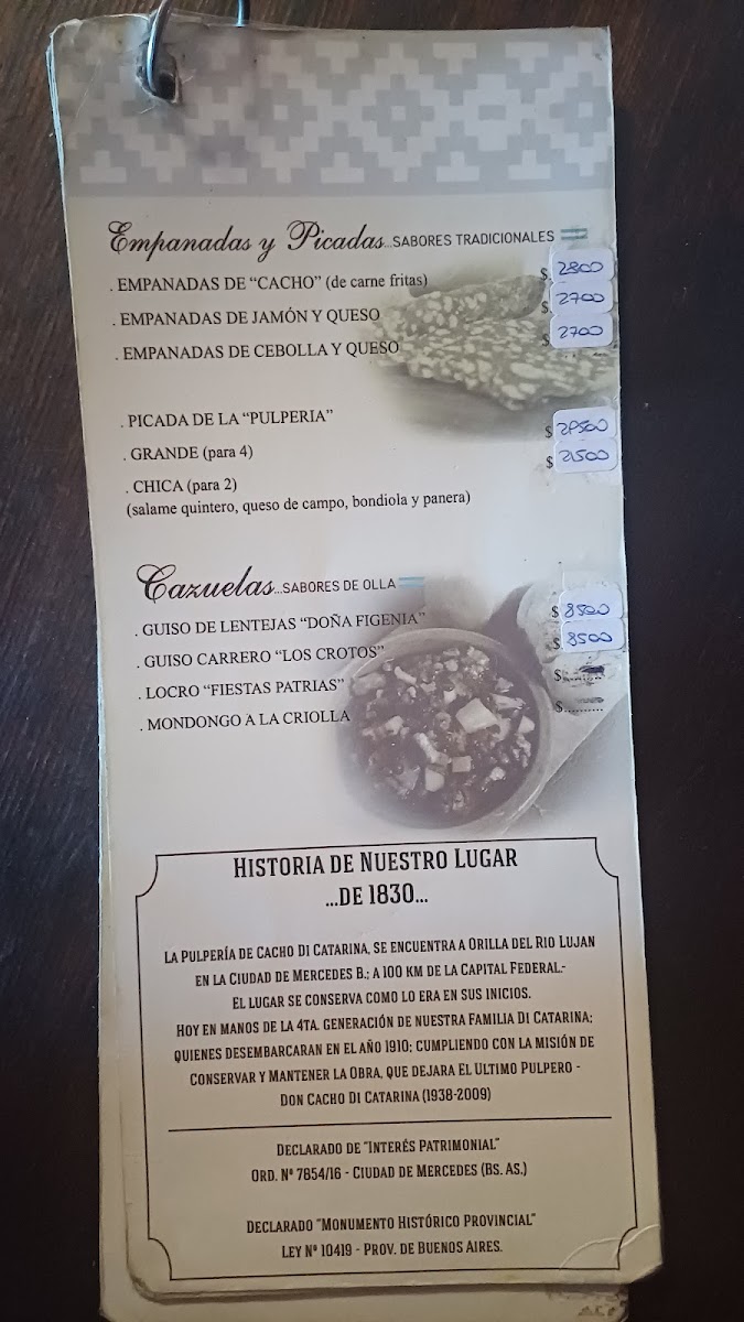 Menu La Pulpería De Cacho Di Catarina-4