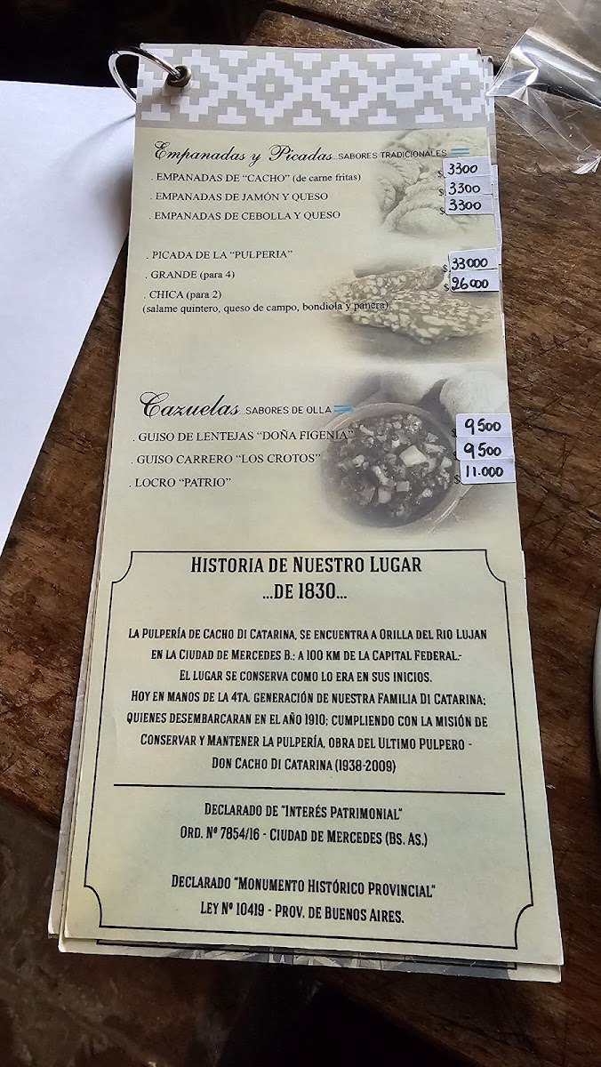 Menu La Pulpería De Cacho Di Catarina-5