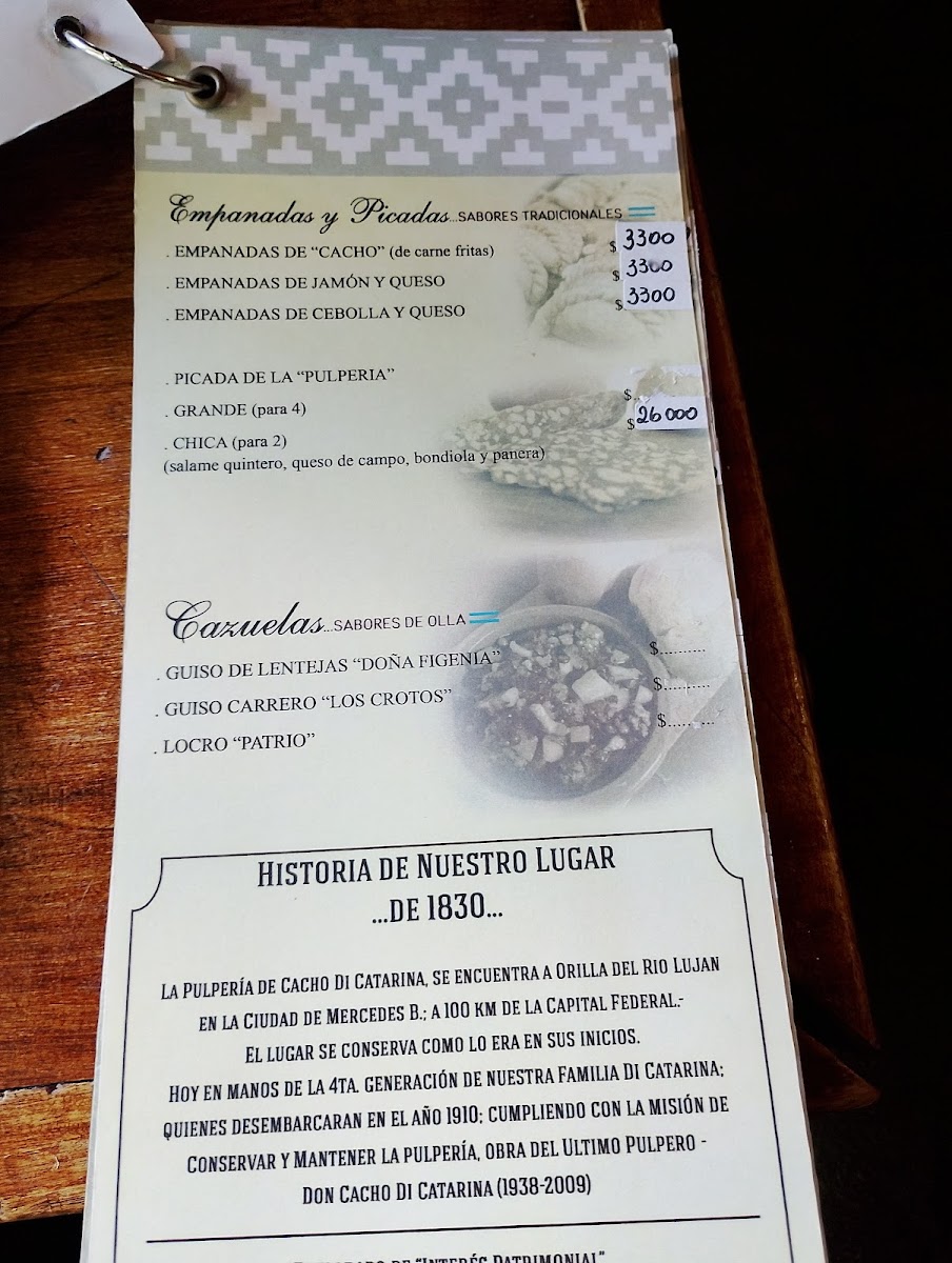 Menu La Pulpería De Cacho Di Catarina-8